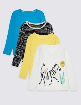 4 Pack Pure Cotton Tops &#40;3 Months - 5 Years&#41;